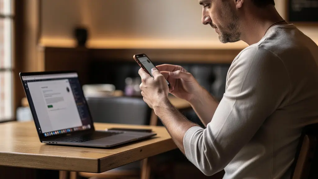 Consultant freelance calculant sa rémunération en portage salarial sur smartphone